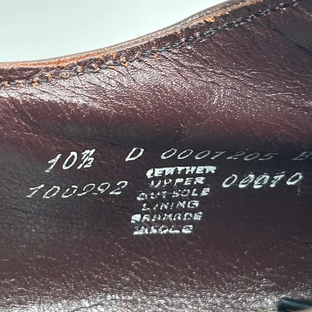 Vintage Stacy Adams Madison Cap Toe Oxford 10.5‎ D - Brown Kidskin Leather 00012